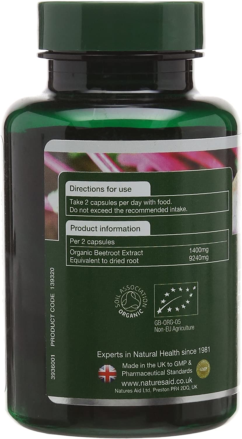 Natures Aid Beetroot 4620mg Supplement, Concentrated High Potency 9240mg Dried Root 1400mg Beetroot Extract - Image 4