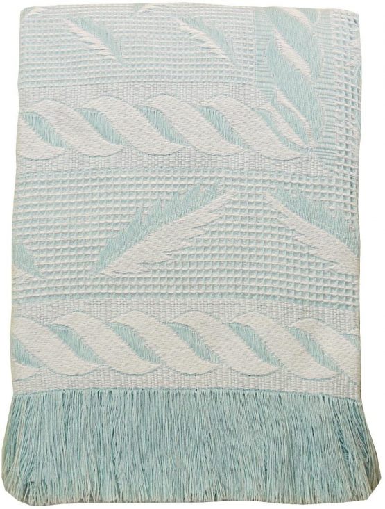 BabyPrem Baby Large Soft Acrylic Fern Shawl Blanket 122 x 122cm Blue