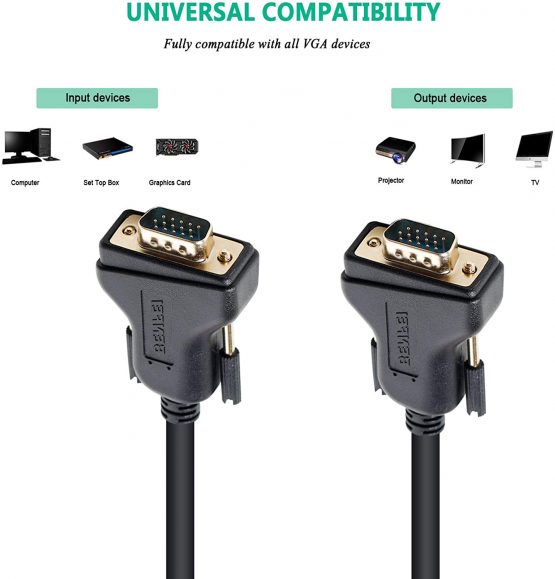 VGA to VGA 3M Cable, Benfei VGA SVGA Cable with Ferrites - Image 2