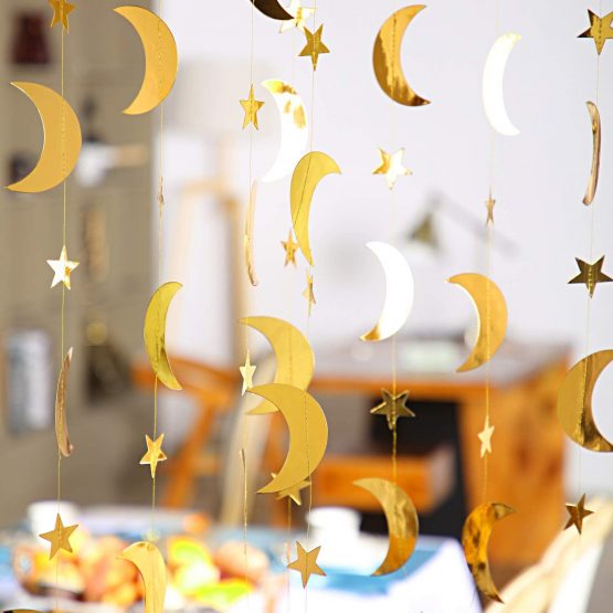 Patelai gold graduation star paper garland banner decoration golden glitter star graduation class of 2020 congrats grad wedding birthday garland hanging festival party decoration (Gold) - Image 4
