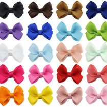 20 Colors 2" Boutique Mini Baby Hair Clips Hair Bow Grosgrain Ribbon Hair Bows Alligator Clips Hair Accessories for Baby Girls Toddlers Kids
