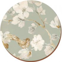 Creative Tops 5162894 Duck Egg Floral 4-Piece Set of Premium Cork-Backed Round Placemats by , 29 cm (11½")