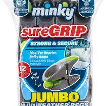 Minky VT86693F10 Sure Grip Jumbo Pegs, Multi-Colour, Pack of 12