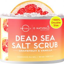 Dead Sea Salt Natural Organic Exfoliating Grapefruit & Vanilla Essential Oil Face Body & Foot Scrub. Hydrating Firming Anti Cellulite Dead Skin Ingrown Hairs Best Acne Oily Skin Men & Women 500gr