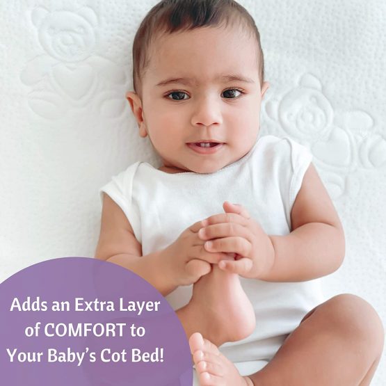 Premium Cot Bed Mattress Protector 70 x 140 cm Noiseless Waterproof Pad Cover Fitted Sheet Natural Bamboo Silent Topper for Baby Toddler Children Cotbed - Image 3