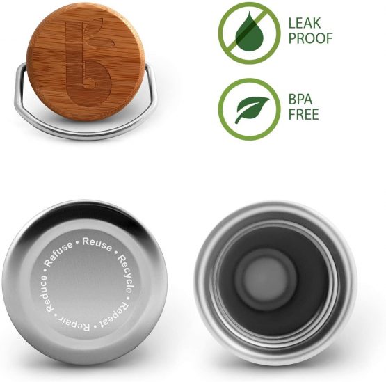 Single wall Stainless Steel Water Bottle | 750 ml Water Bottle | Eco Friendly Reusable Bottle | Campfire Proof | Plastic Free and Leakproof metal water bottle | 750 ml Eco Water Bottle | Bambaw - Image 4
