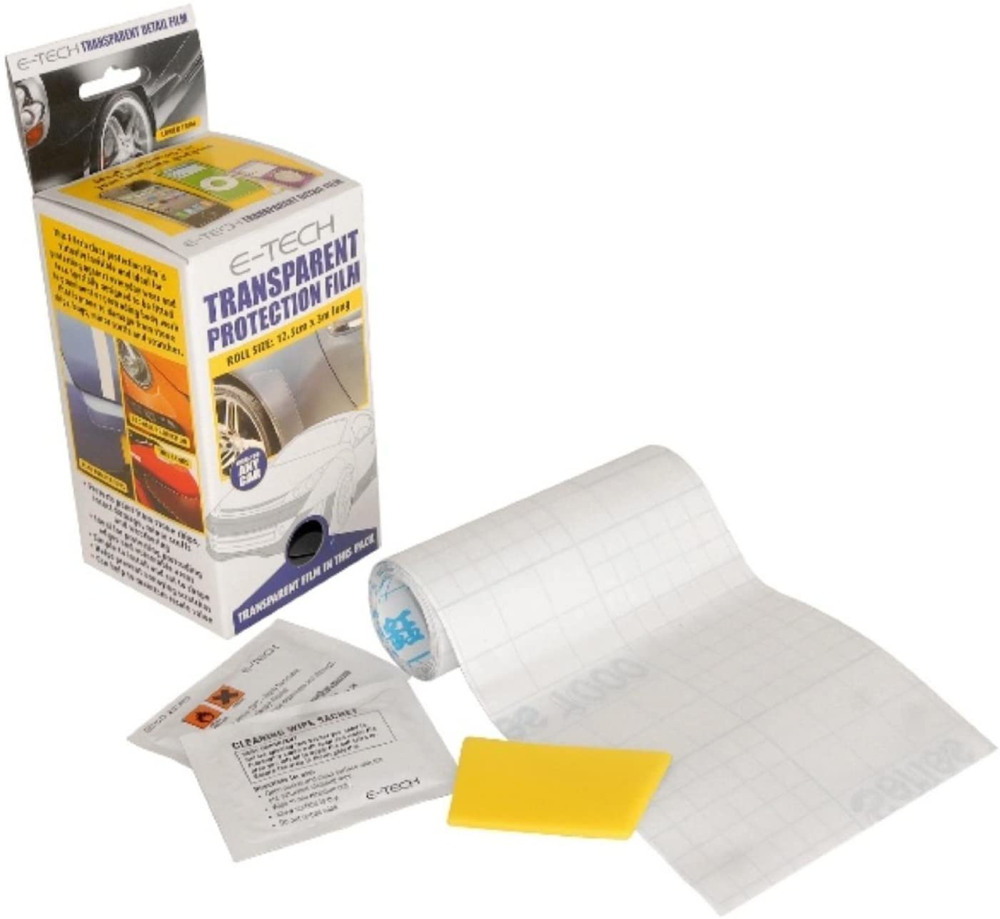 E-TECH Transparent Protection Film - Car, Motorcycle, Bike, Boat, 4x4, Van Paint Bodywork Protection