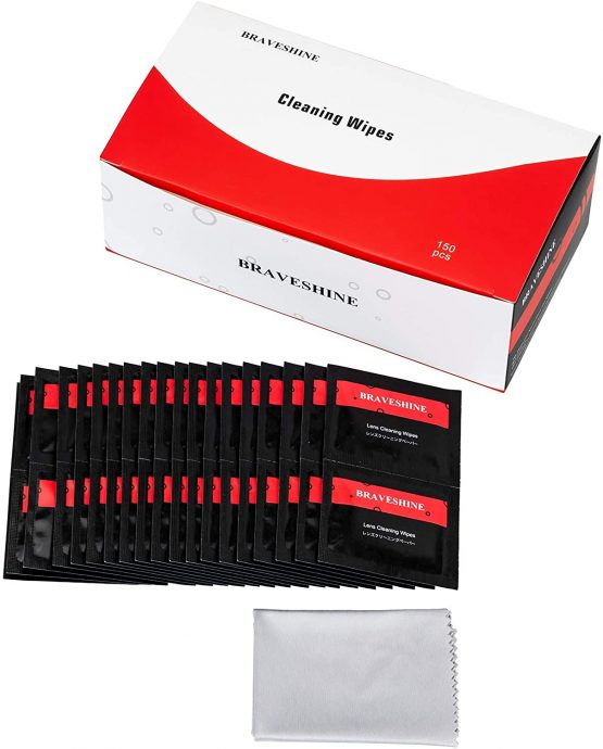 [240 Pack] Pre-Moistened Lens Wipes Glasses Cleaner, No Fibers Screen Cleaning Wipes, Streak-Free Spectacle Wipes Safe to Clean Cellphone, Cameras, Helmet Visors, Computer Cleaning Cloth
