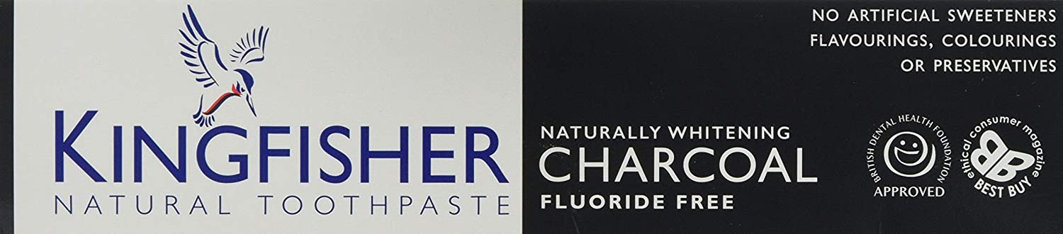 Kingfisher Natural Toothpaste Charcoal Mint Fluoride-Free, 56 g (Pack of 1)