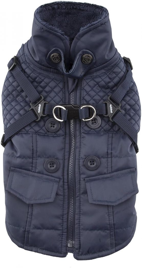 Puppia Wilkes Winter Fleece Vest, X-Large, Navy