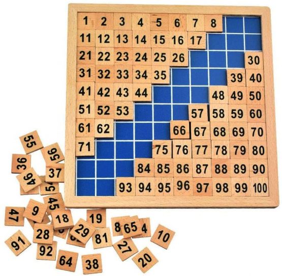 Amasawa Puzzle Digital Board,1-100 Digital Continuous Board,Math Puzzle Wooden toy for the Early Motor Skills Development Education of Your Child