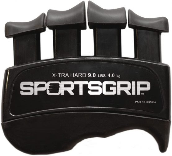 SPORTSGRIP Hand and Finger Exerciser (XTRA Hard - 9lbs / 4.0kg) - Best Ergonomic Finger Strengthener to Improve Grip for All Sport Athletes