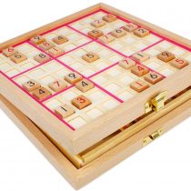 Andux Sudoku Board Box 3-in-1 Wooden Number Place Toy SD-03 (Pink)