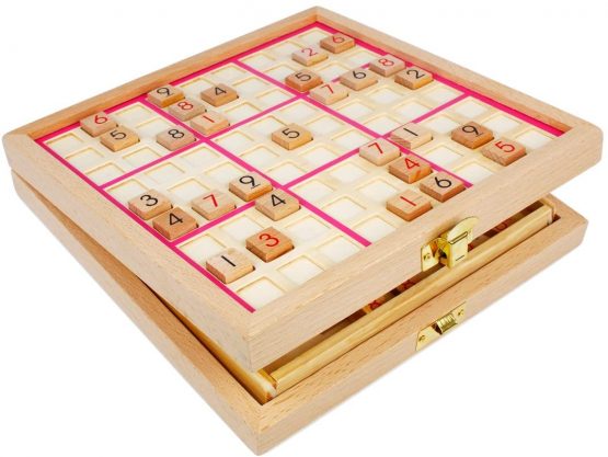 Andux Sudoku Board Box 3-in-1 Wooden Number Place Toy SD-03 (Pink)