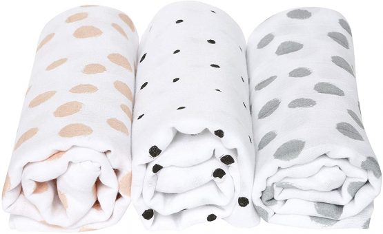 Motherhood Premium Burp Cloth Nappies/Muslin Nappies Set of 3 Öko-Tex Standard 100 100% Pure Cotton 70 x 80 cm Apricot