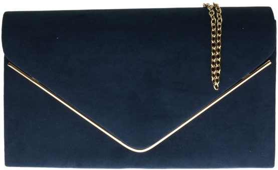 Girly Handbags Faux Suede Clutch Bag Envelope Metallic Frame Women Handbag