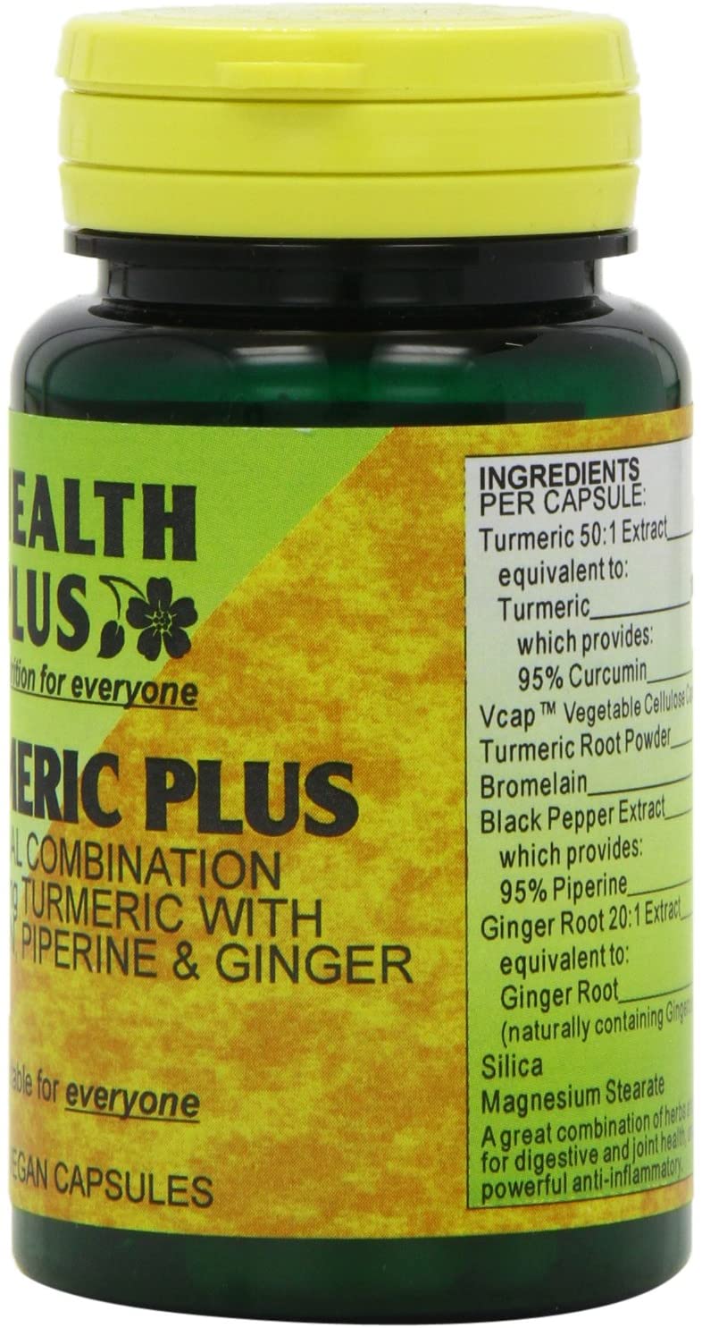 Health Plus HP638 Turmeric Plus Joint and Digestive Plant Supplement - 30 Capsules, Natural, 30 count (Pack of 1) - Image 2