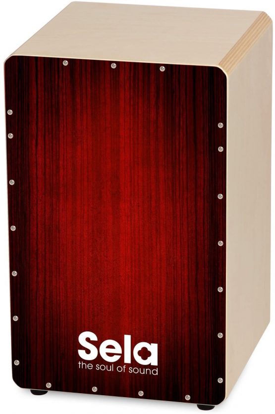 Sela SE 128 EN Varios Red Cajon Set with backpack, cajon pad, English cajon method, CD and DVD - Image 2
