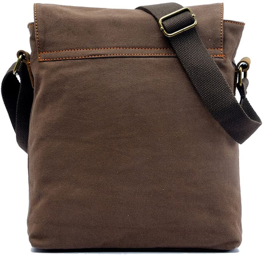 Yimidear® Men's Retro Canvas Bag Messenger Bag Single Shoulder Bag Briefcase (Coffee) - Image 3
