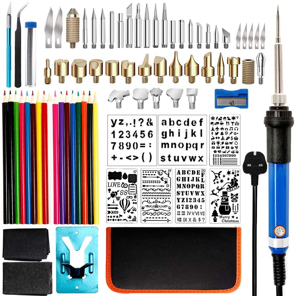 LAMPTOP 80pcs Wood Burning Pyrography Pen Kit, 50W with Adjustable