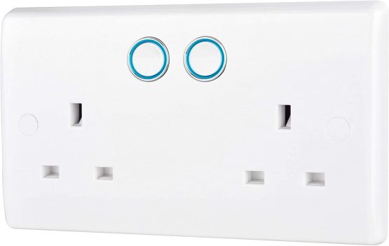 BG Electrical 822/HC-01 Smart Power Socket, Alexa Compatible Double 13 Amp, White Moulded - Image 2