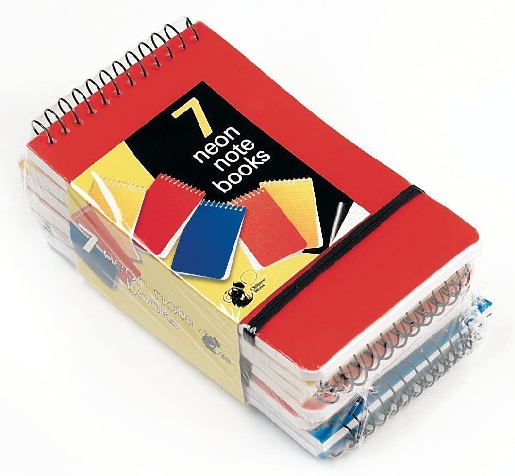 Chiltern Wove Neon Notebooks small 7pk, 135mm x 90mm