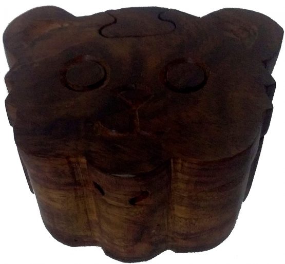 Purpledip Magic Wooden Puzzle Box 'Cute Teddy': Handmade Mystery Keepsake Box Game Gift (11966) - Image 2