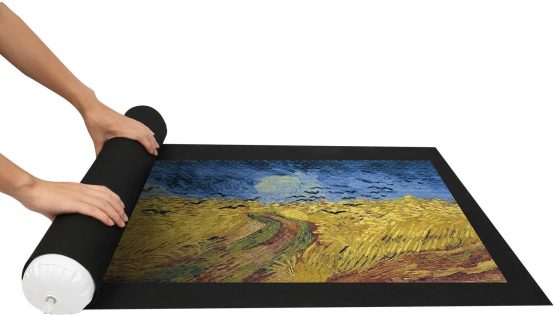 Becko Jigsaw Puzzle Roll-up Mat Puzzle Storage Felt Mat for up to 1,500 Pieces, Environmentally Friendly Materials, for Jigsaw Puzzle Players, with Drawstring Storage Bag & 4 Sorting Pouches - Image 2