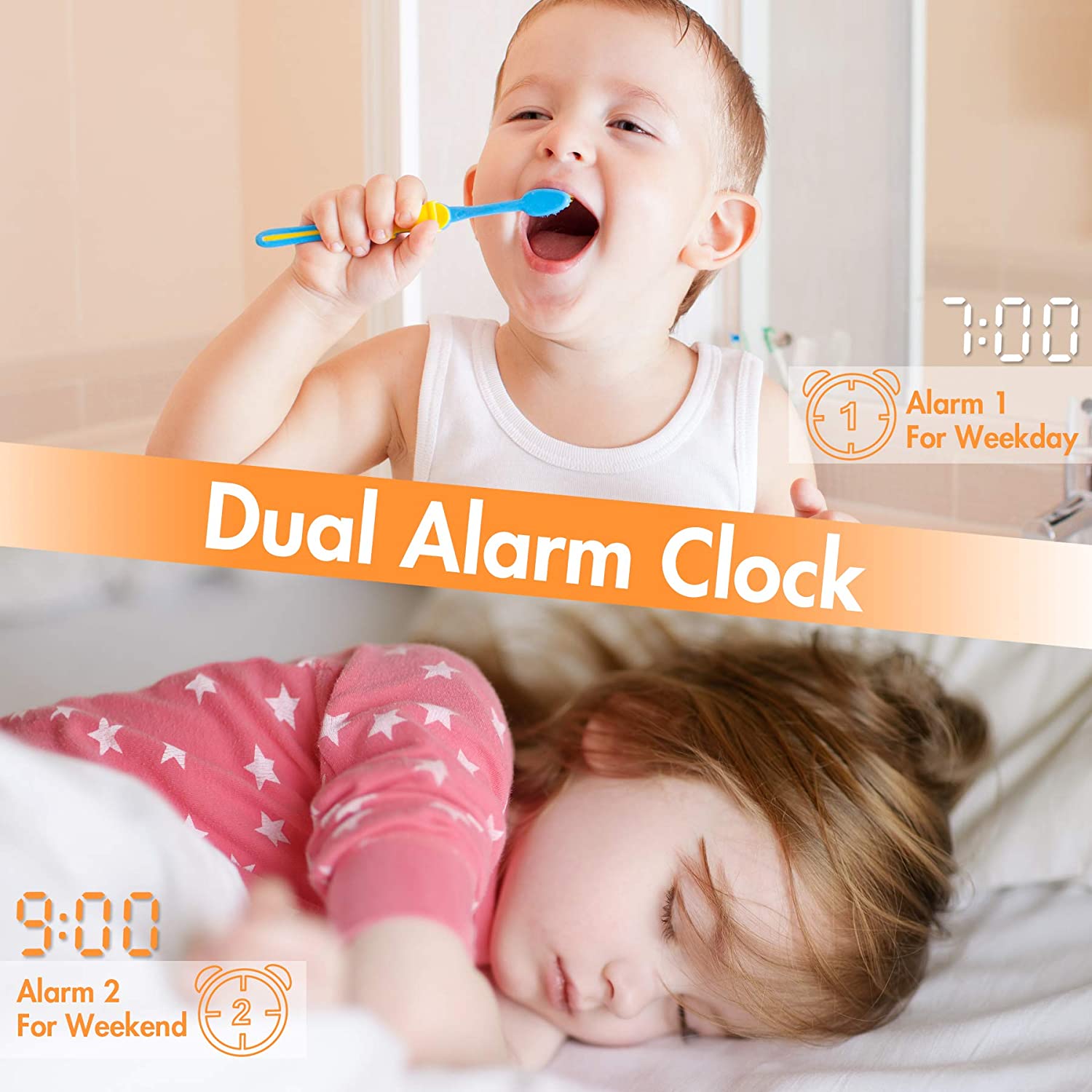 Fitfirst Wake Up Light Alarm Clock Sunrise/Sunset Simulation with Dual