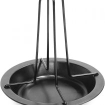 Fackelmann 42609 Chicken Roaster with Bowl, Vertical Roaster Holder with Drip Pan for Oven, upright duck Roaster, BBQ Tool (colour: black) , M