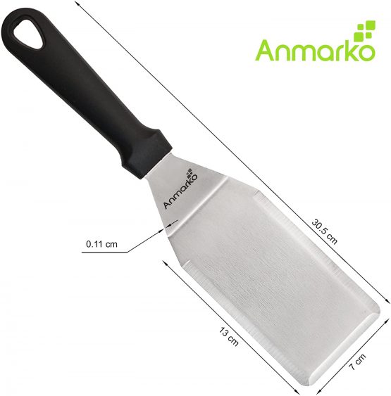 Metal Stainless Steel Spatula Set - Griddle Scraper and Pancake Flipper or Hamburger Turner - Stainless Steel Utensil Great for BBQ Grill Flat Top - Commercial Grade - Image 3
