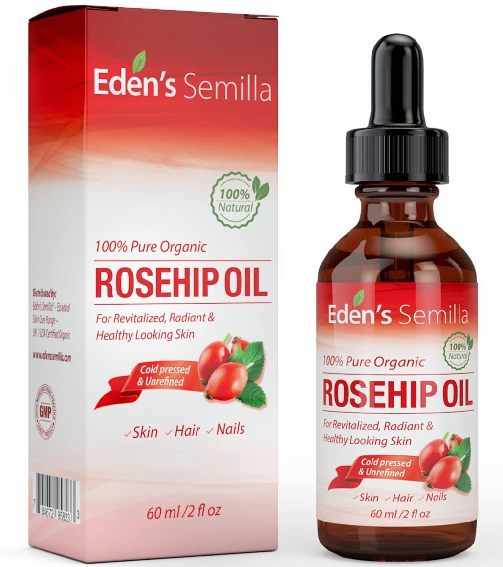 100% Pure Rosehip Oil - 60ml - Certified ORGANIC - Natural/Cold pressed & Unrefined - NON Greasy HIGH absorbency