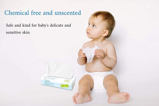 Ivyone Pure Cotton Dry Wipes, 100 Wipes, Biodegradable, Chemical-Free and Plastic-Free Wipes, Perfect for Newborn Sensitive Skin - Image 4