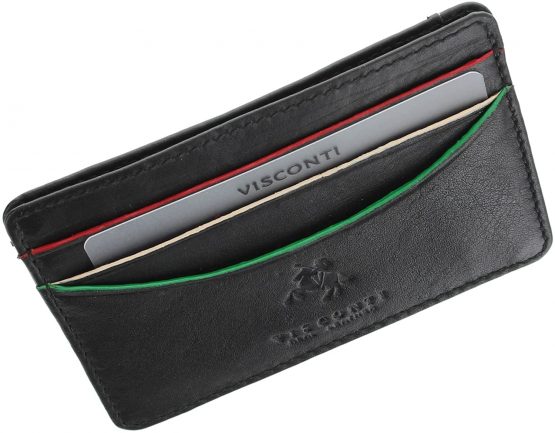 Visconti Augusta Collection Oakmont Slim Leather Credit Card Holder AG15 Black