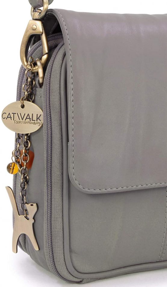 Catwalk Collection Handbags - Women's Leather Cross Body Shoulder Bag - Organiser Messenger with Long Adjustable Strap - TEAGAN - Image 4
