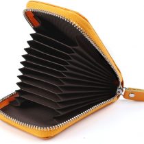 Credit Card Holders Women Ladies Leather Credit Card Wallets for Women Credit Card Holder Women RFID Protector (Yellow)