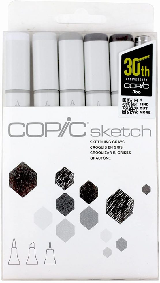 Copic Sketch 6 Piece Set - Sketching Grays