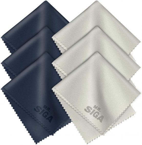 MR Premium Microfiber Cleaning Cloths for Lens, Eyeglasses, Screens, Tablets, Glasses, 6 Pack, 6 x 7 inches (15 x 18 cm)