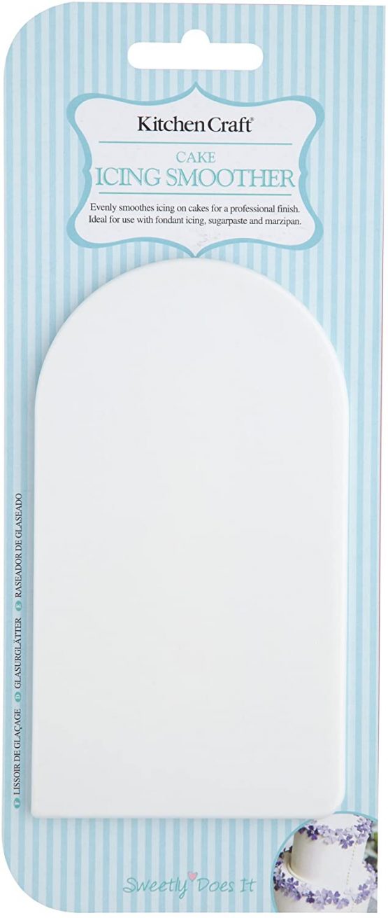 KitchenCraft Sweetly Does It Cake Icing Smoother Tool, Plastic, 15 x 8 cm, White - Image 2