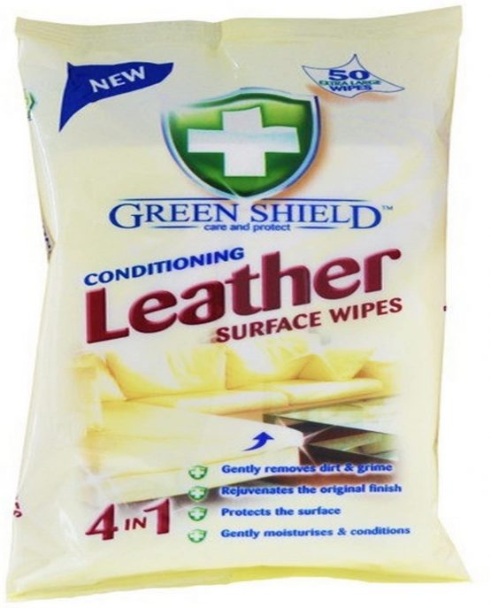 Green Shield Conditioning Leather Surface Wipes 50 Pack - Extra Large Wipes