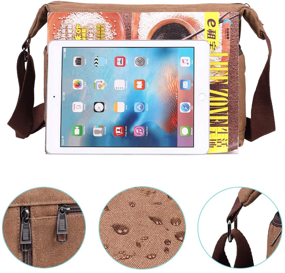 BOMKEE Messenger Bags for Men Shoulder Bags Water Resistant Canvas Crossbody Bag - Image 4