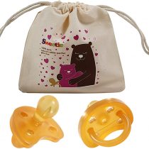 SWEETIE Rubber Pacifier Natural Rubber Pacifier Rounded Heart Shape Rubber 1 Count (0-6 Small)