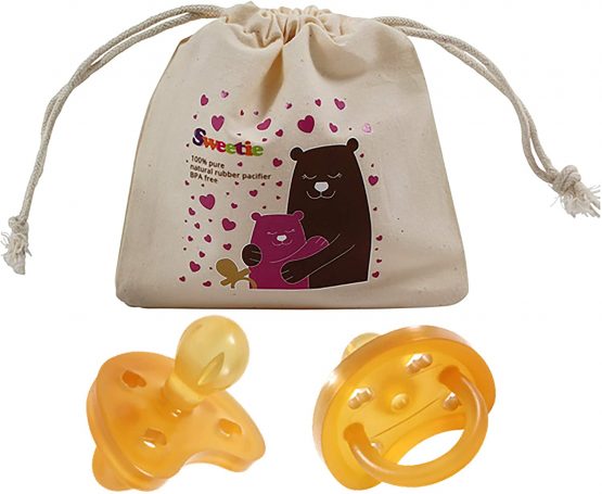 SWEETIE Rubber Pacifier Natural Rubber Pacifier Rounded Heart Shape Rubber 1 Count (0-6 Small)