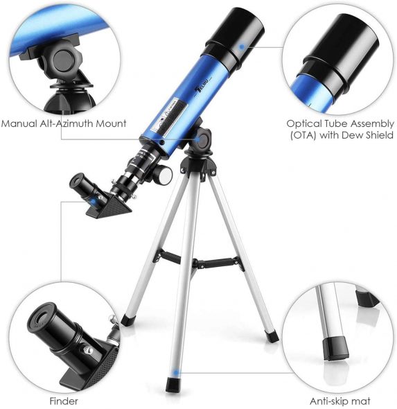 TELMU Astronomical telescope, super lightweight tripod to observe lunar