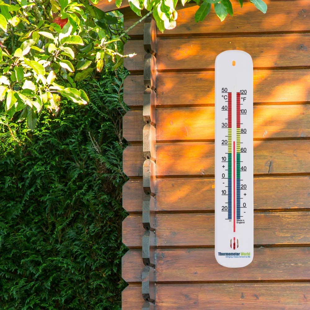 Wall Thermometer 215mm Colour Coded Room Thermometer Made in UK for