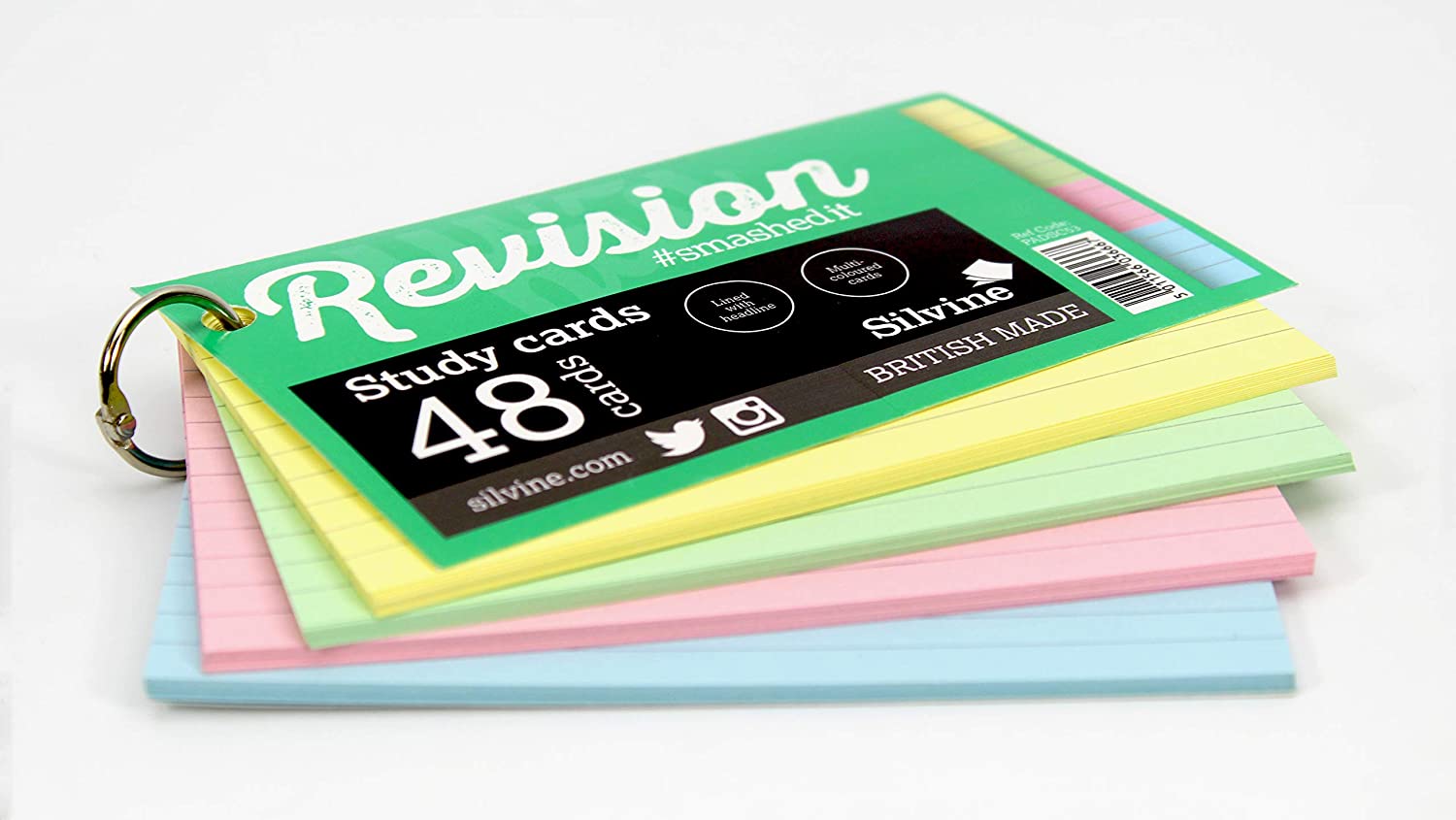 Luxpad 5x3" Ringbound Revision & Presentation Cards - Assorted Colours. 48 Lined Cards Per Pad, Multicolor, 5x3 Inches - Image 3