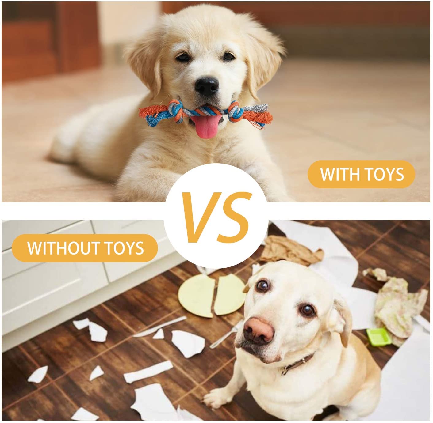 Toozey Dog Toys - 7 Pack Puppy Toys from 8 Weeks Small Dog - Interactive Chew Rope Toys, Non-Toxic Natural Cotton, Relieves Boredom - Image 4