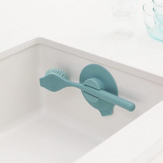 Brabantia 117602 Dish Brush with Suction Cup Holder, Mint, 11 x 23.5 x 6 cm - Image 3