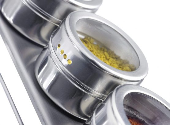 Westmark Spice Rack, 5 pieces, With 4 stainless steel jars, ø 6.5 cm, Volume approx. 40 ml each, Stainless steel, 65152260 - Image 4