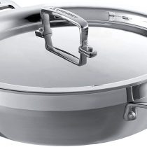 Le Creuset 96203924001000 3-Ply Stainless Steel Shallow Casserole with Lid, 24 x 6.2 cm , Silver